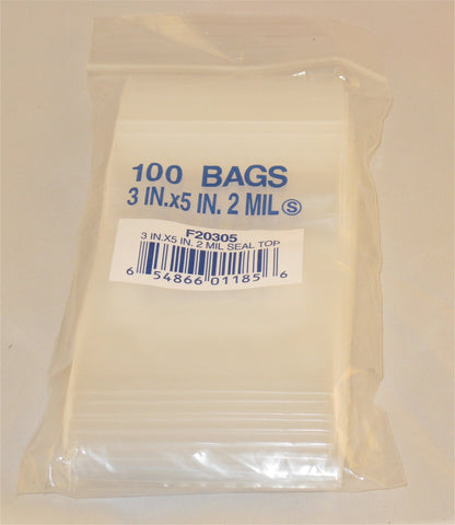 3"X5" 2 Mil Poly Clear Reclosable Ziploc Bags - E&E Trading