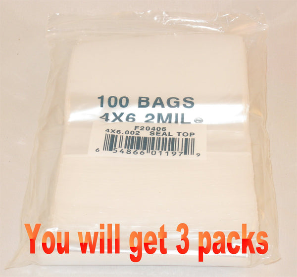4"X6" 2 Mil Poly Clear Reclosable Ziploc Bags - E&E Trading