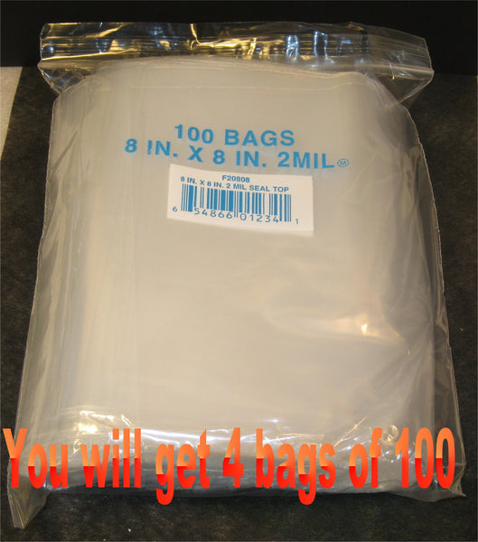 8"X8" 2 Mil Poly Clear Reclosable Ziploc Bags - E&E Trading