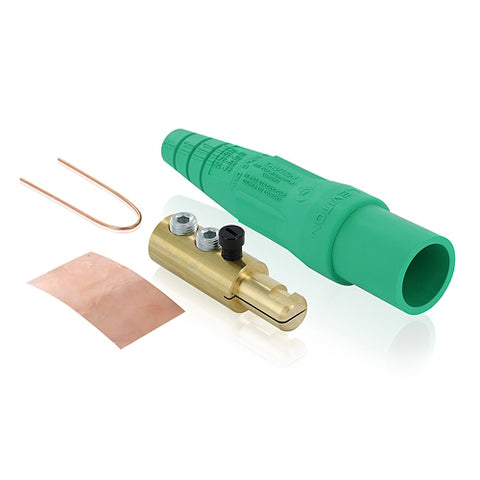 Leviton 16D24-UG 16-Series Taper Nose, Male Plug Contact, Cam-Type, Detachable, Double Set Screw Termination, Green - eandetrading.net