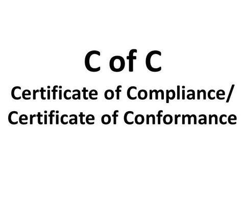 Manufacturer Certificate of Conformance Copy - E&E Trading