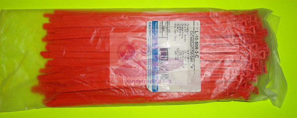 T&B (ABB) : L-10-50R-3-C 11" 50lb Orange Releasable Cable Tie