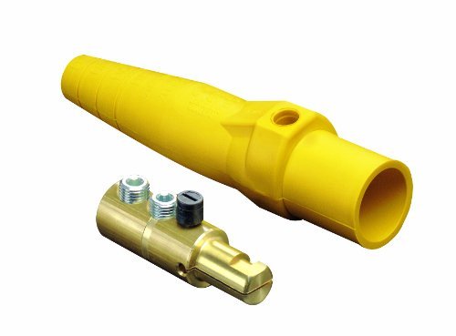 Leviton 16D24-UY 16-Series Taper Nose, Male Plug Contact, Cam-Type, Detachable, Double Set Screw Termination, Yellow - eandetrading.net