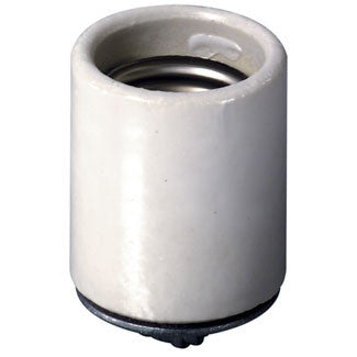 Leviton: 10045, Glazed Porcelain Lampholder, Back Wired with Cap - White - eandetrading.net