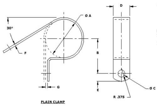 MS21333-63, NASM21333-63 Plain Metal Clamp Loop - E&E Trading