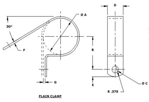 MS21333-64, NASM21333-64 Plain Metal Clamp Loop - E&E Trading