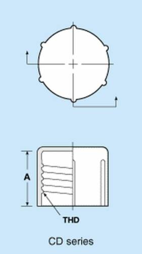 Caplugs CD-16 1" Threaded Plastic Caps for Flared Fittings - E&E Trading