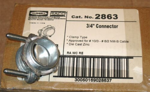 HUBBELL - RACO - 2863 - Oval Round Clamp Type Connector 3/4" Thread Size - Zinc - E&E Trading