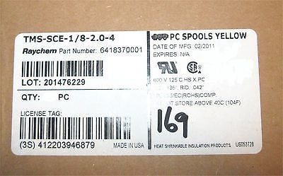TYCO/Raychem TMS-SCE-1/8-2.0-4 Heat Shrink Wire ID Sleeve Yellow Color (25 ea) - E&E Trading