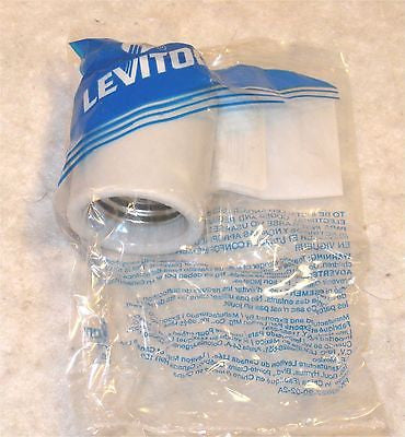 Leviton: 10045, Glazed Porcelain Lampholder, Back Wired with Cap - White - eandetrading.net