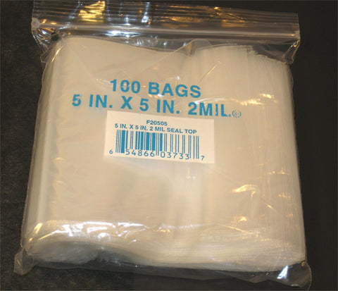 5"X5" 2 Mil Poly Clear Reclosable Ziploc Bags - E&E Trading