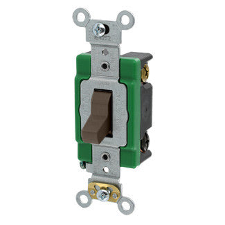 Leviton: 3033-2, 30 Amp, 120/277V, Toggle 3-Way AC Quiet Switch, Brown - eandetrading.net