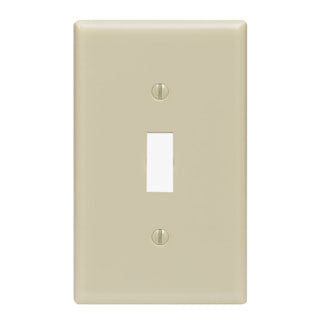 Leviton: 86001, 1-Gang Toggle Switch Wallplate, Standard Size, Ivory (5ea/pack) - eandetrading.net