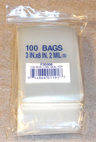 3"X8" 2 Mil Poly Clear Reclosable Ziploc Bags - E&E Trading