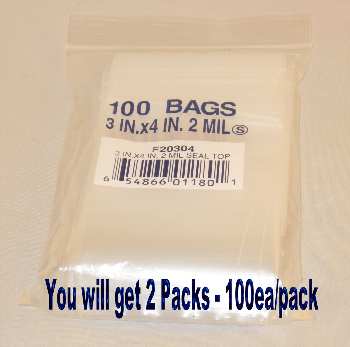 3"X4" 2 Mil Poly Clear Reclosable Ziploc Bags - E&E Trading