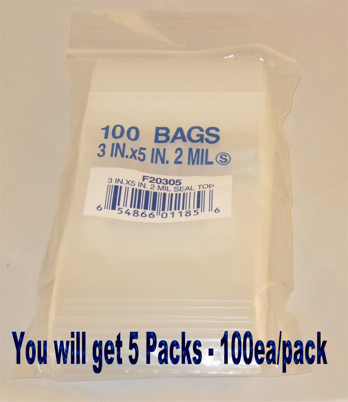 3"X5" 2 Mil Poly Clear Reclosable Ziploc Bags - E&E Trading
