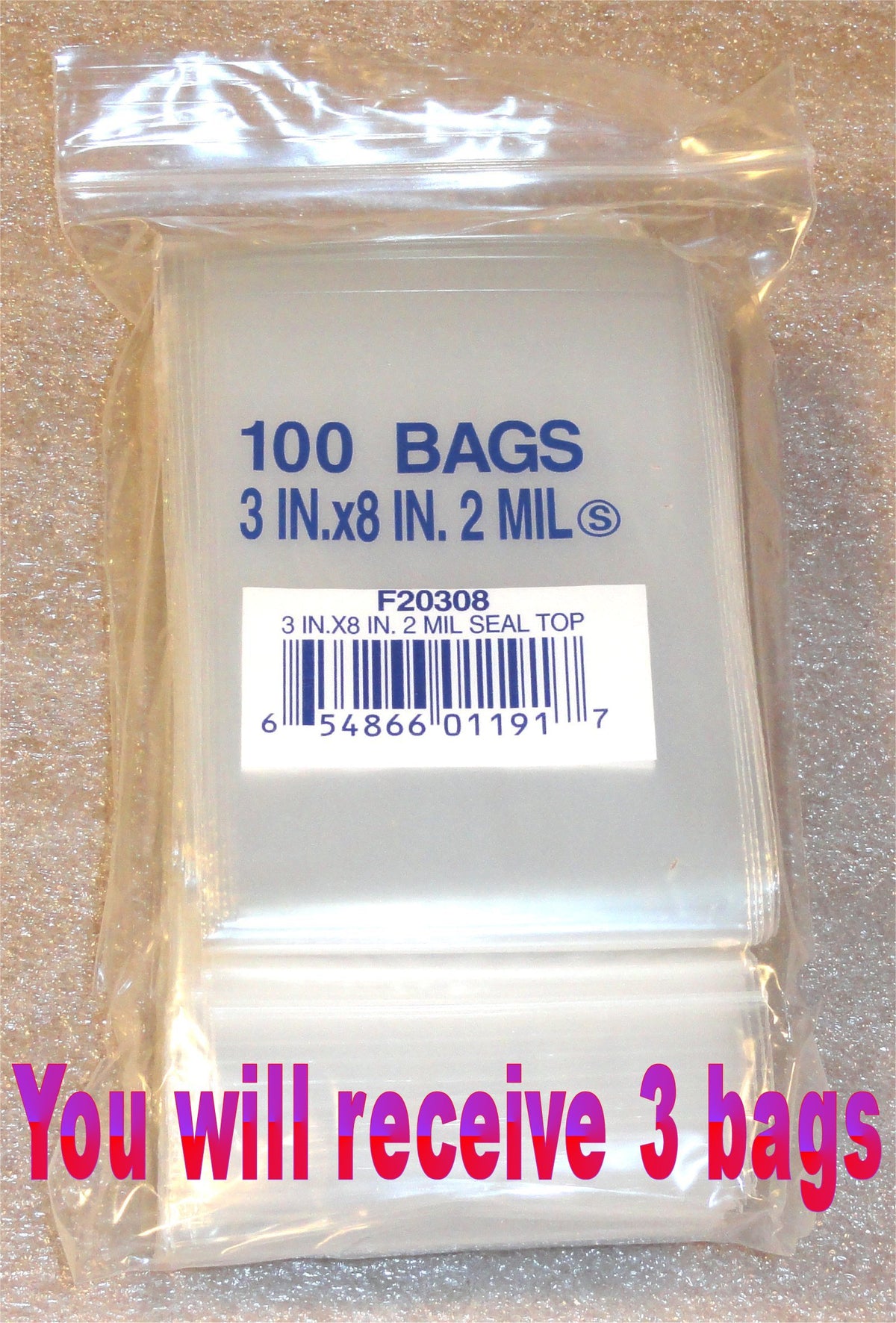 3"X8" 2 Mil Poly Clear Reclosable Ziploc Bags - E&E Trading