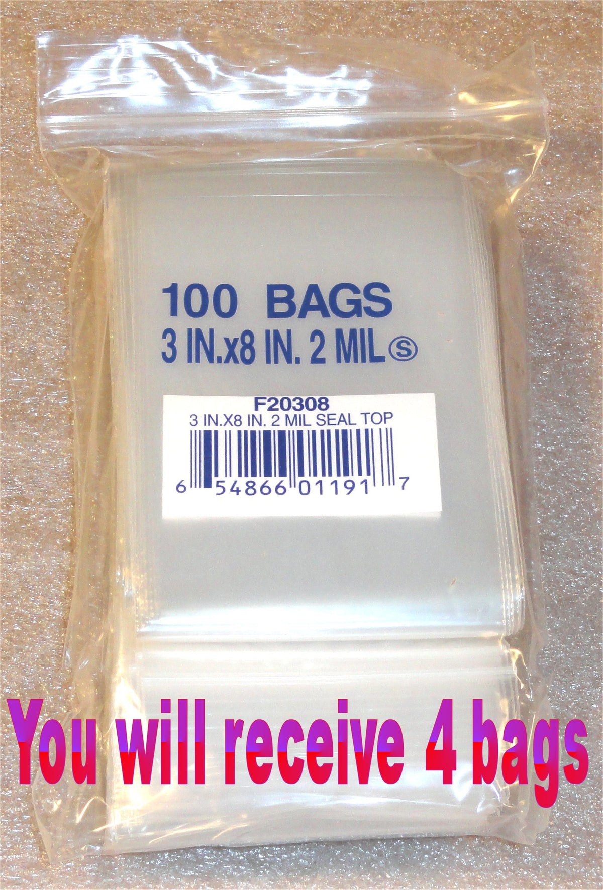 3"X8" 2 Mil Poly Clear Reclosable Ziploc Bags - E&E Trading
