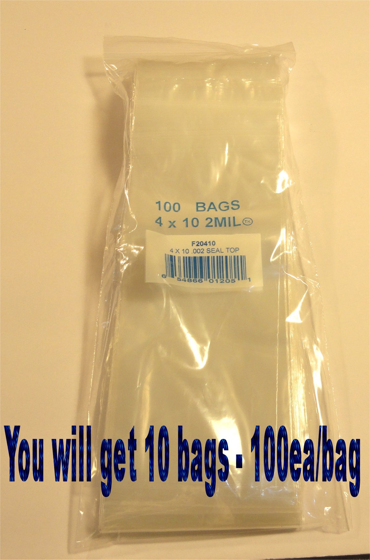 4"X10" 2 Mil Poly Clear Reclosable Ziploc Bags - E&E Trading