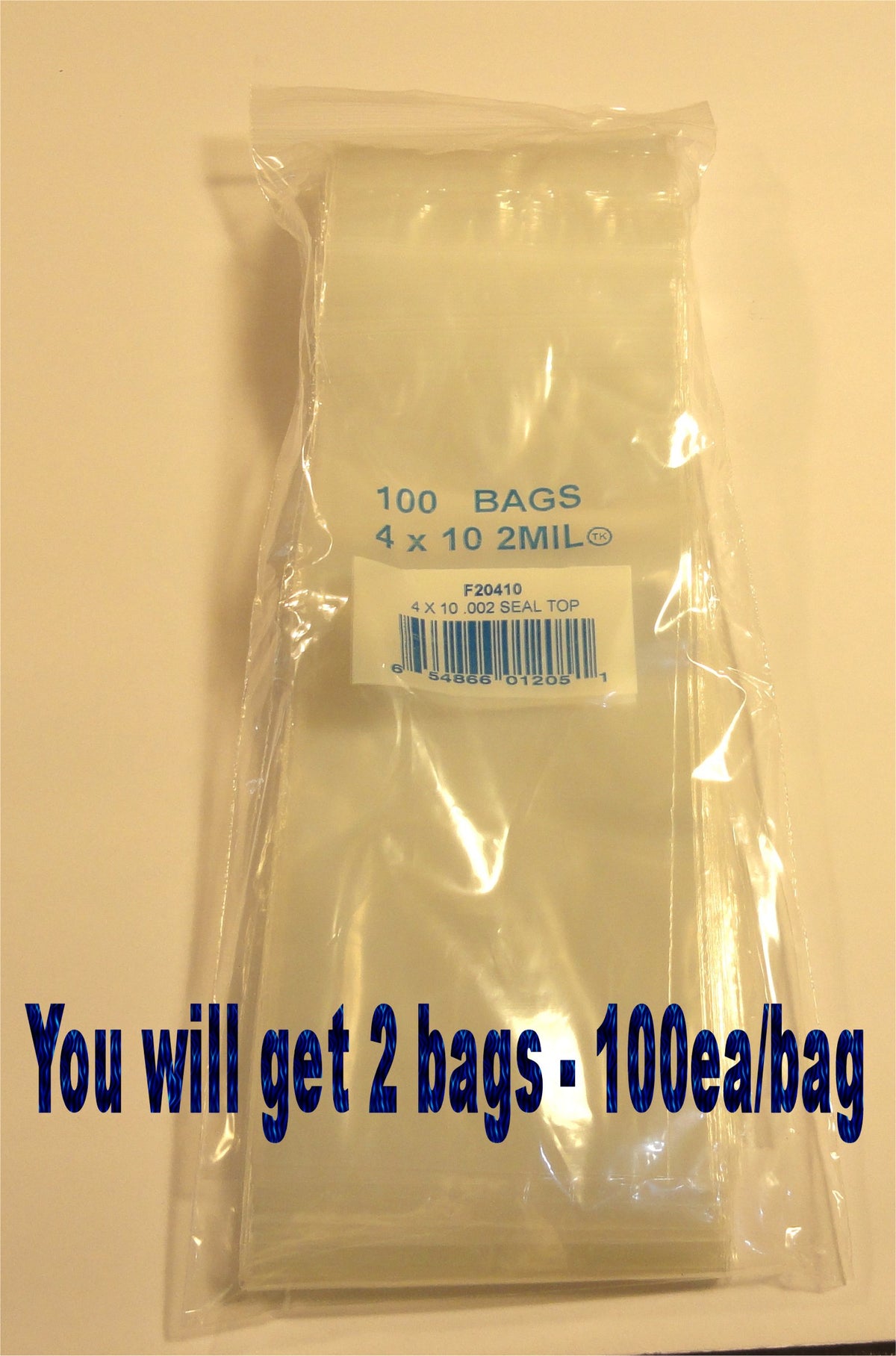 4"X10" 2 Mil Poly Clear Reclosable Ziploc Bags - E&E Trading