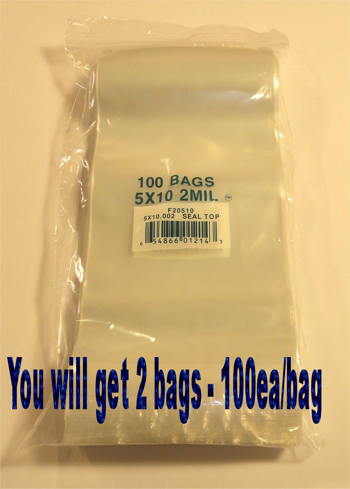 5"X10" 2 Mil Poly Clear Reclosable Ziploc Bags - E&E Trading