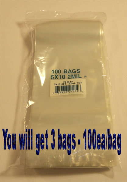 5"X10" 2 Mil Poly Clear Reclosable Ziploc Bags - E&E Trading