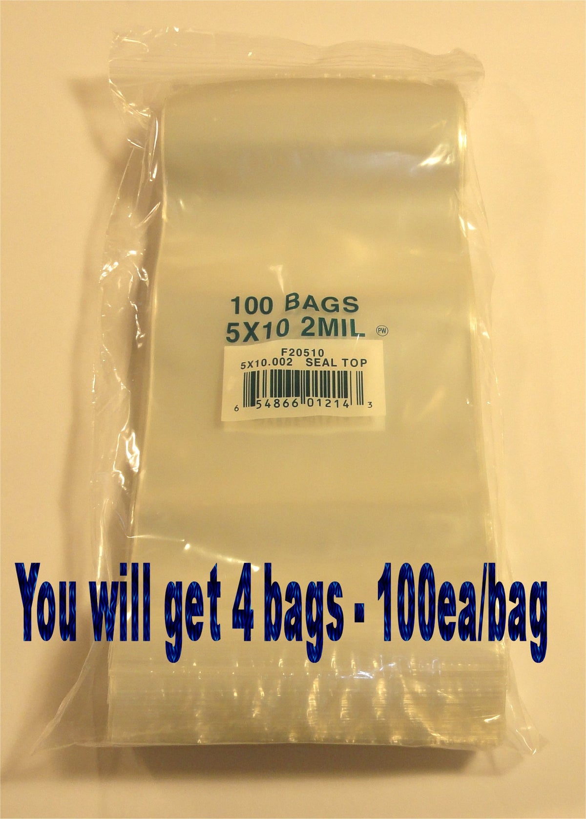 5"X10" 2 Mil Poly Clear Reclosable Ziploc Bags - E&E Trading