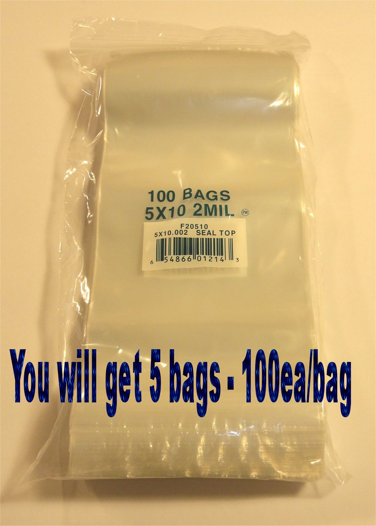 5"X10" 2 Mil Poly Clear Reclosable Ziploc Bags - E&E Trading