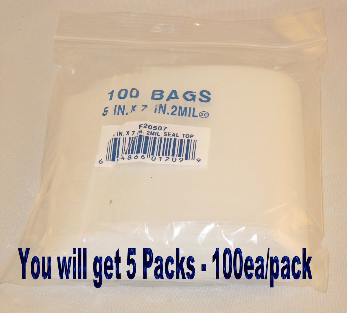 5"X7" 2 Mil Poly Clear Reclosable Ziploc Bags - E&E Trading