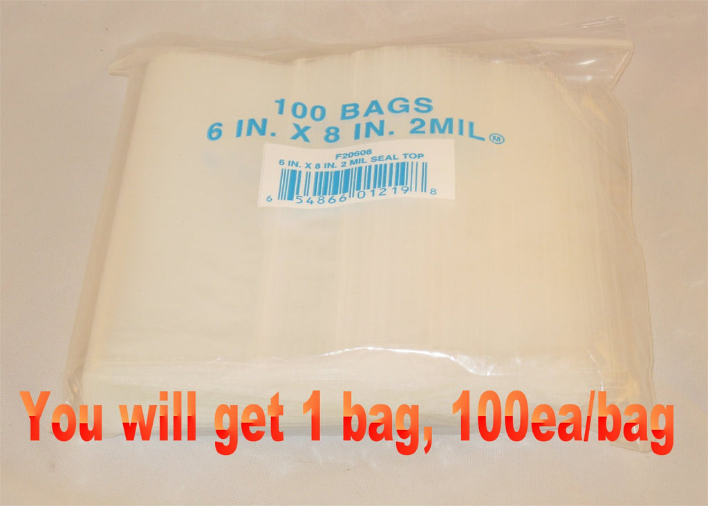 6"X8" 2 Mil Poly Clear Reclosable Ziploc Bags - E&E Trading