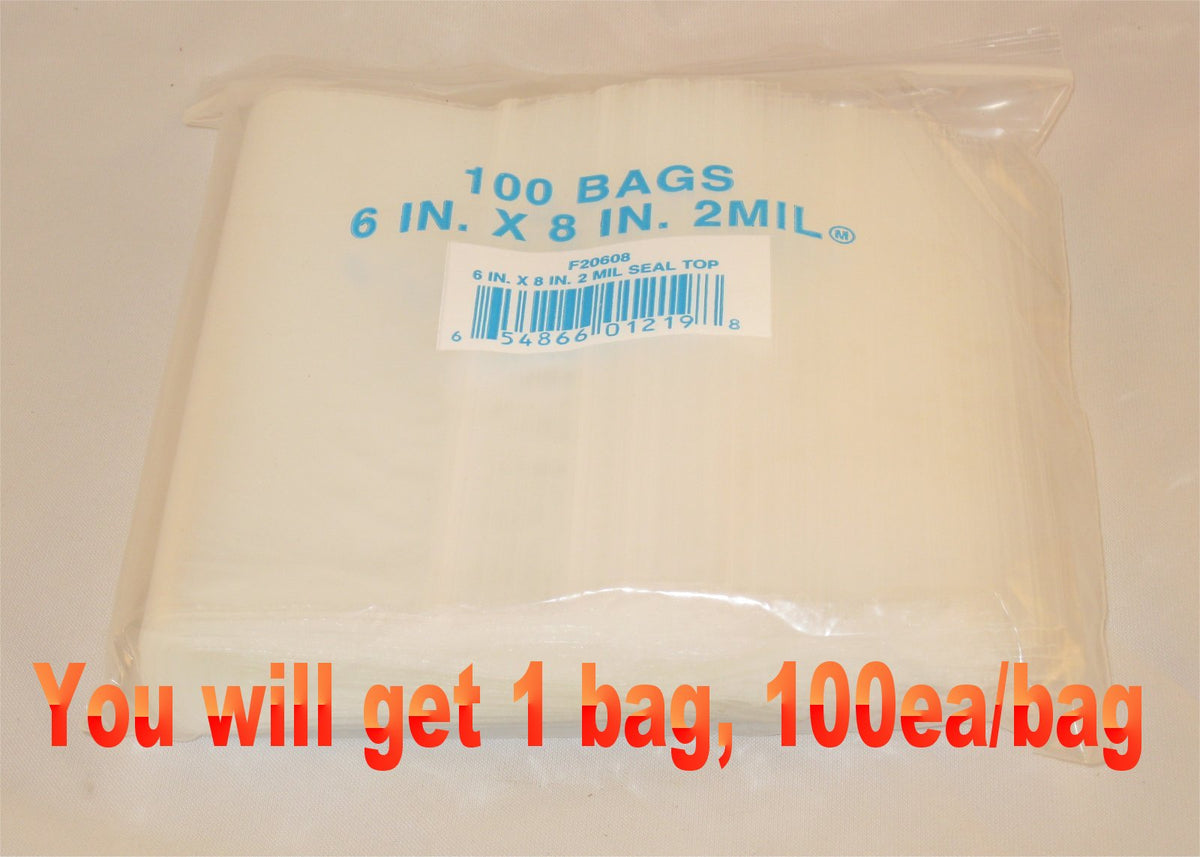 6"X8" 2 Mil Poly Clear Reclosable Ziploc Bags - E&E Trading