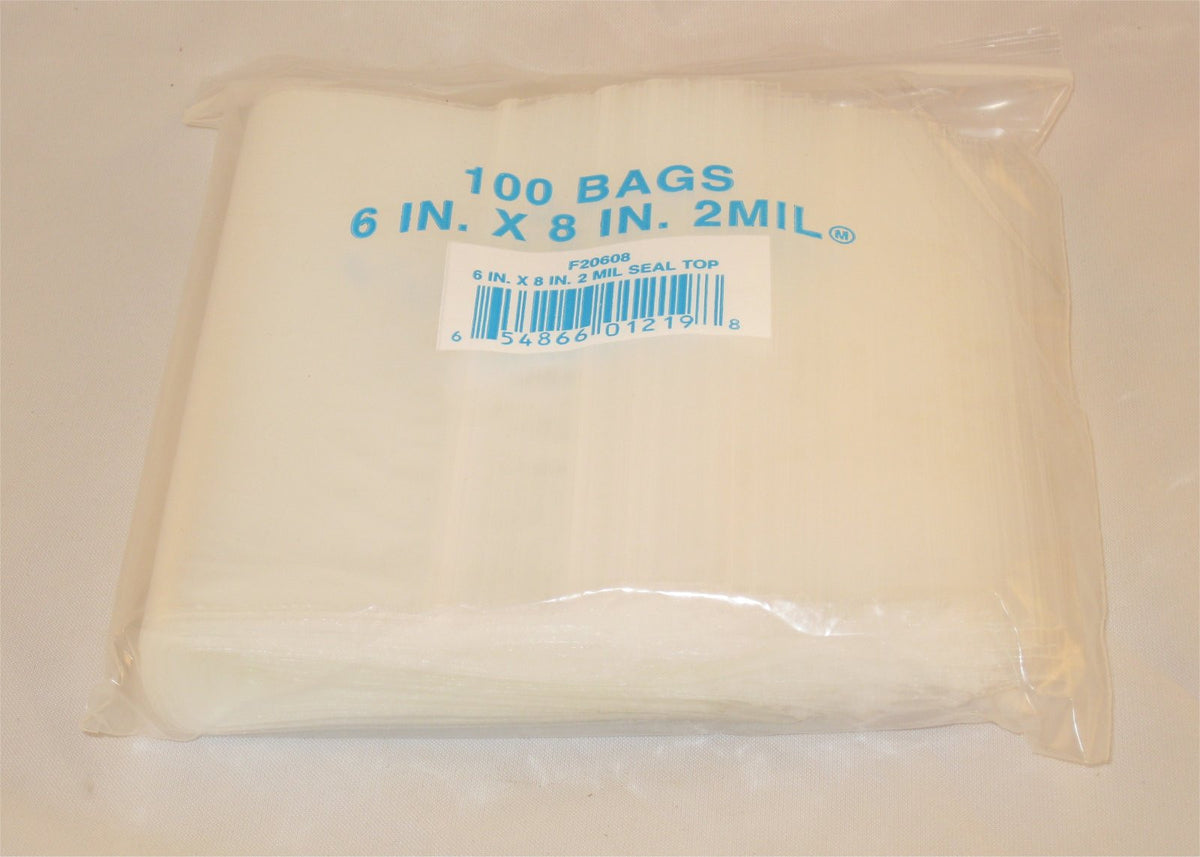 6"X8" 2 Mil Poly Clear Reclosable Ziploc Bags - E&E Trading