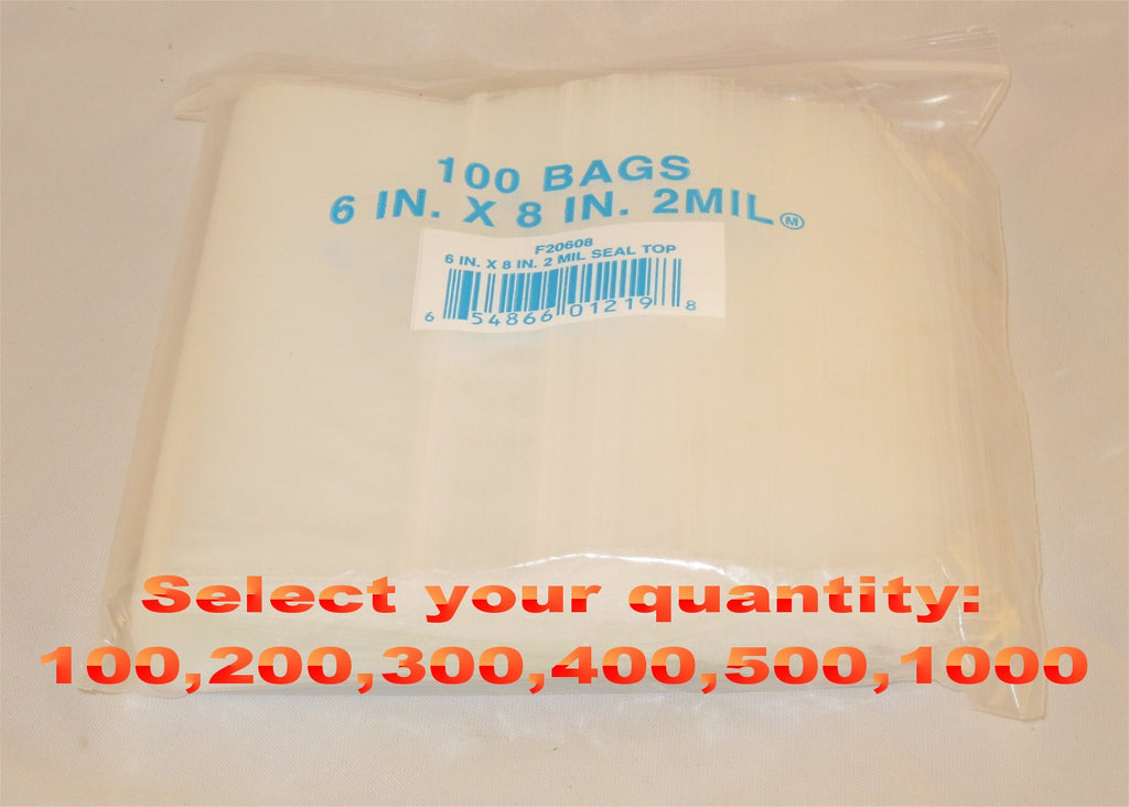 6"X8" 2 Mil Poly Clear Reclosable Ziploc Bags - E&E Trading