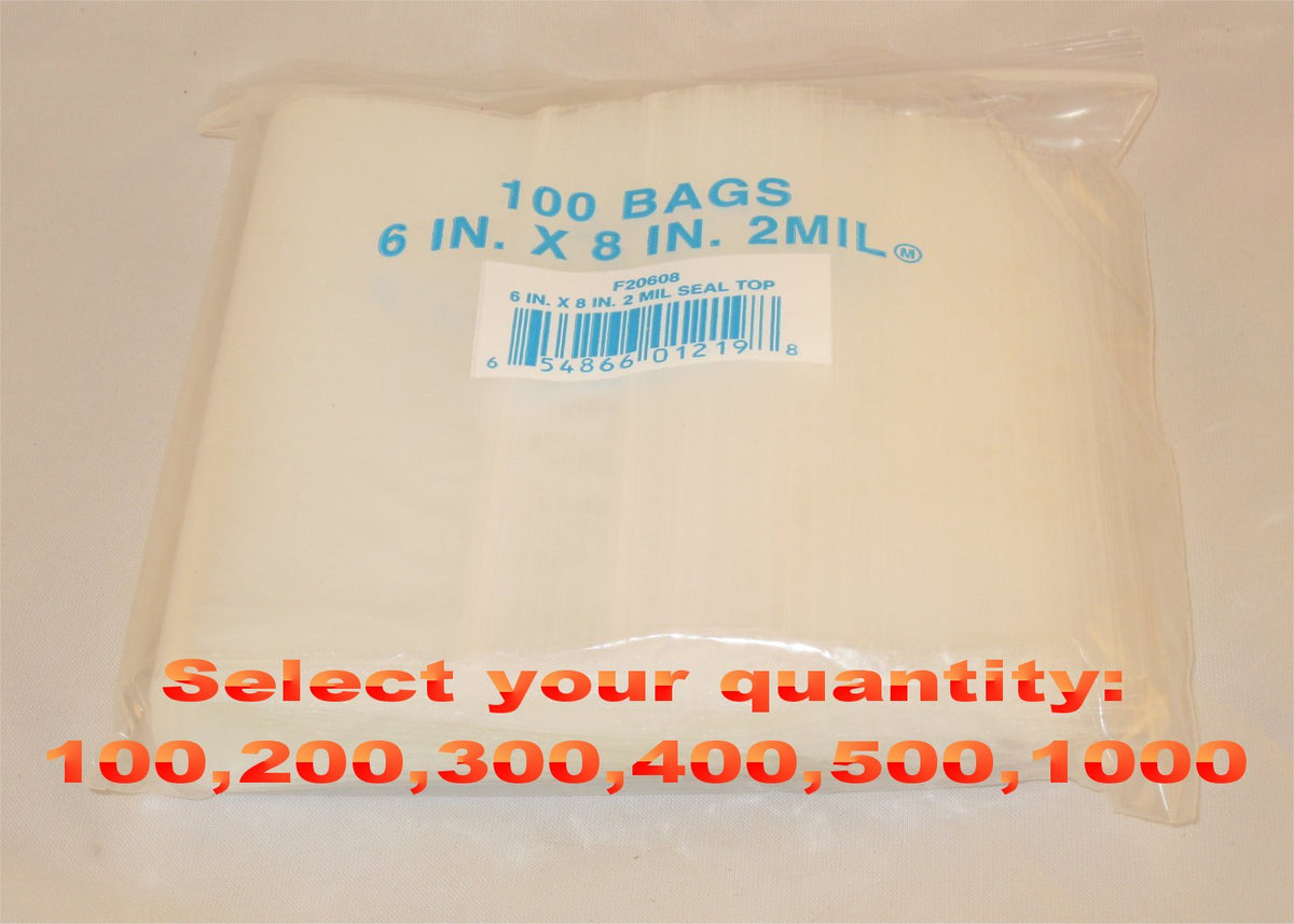6"X8" 2 Mil Poly Clear Reclosable Ziploc Bags - E&E Trading