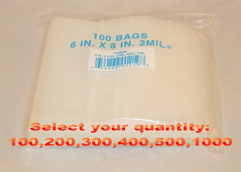 6"X8" 2 Mil Poly Clear Reclosable Ziploc Bags - E&E Trading