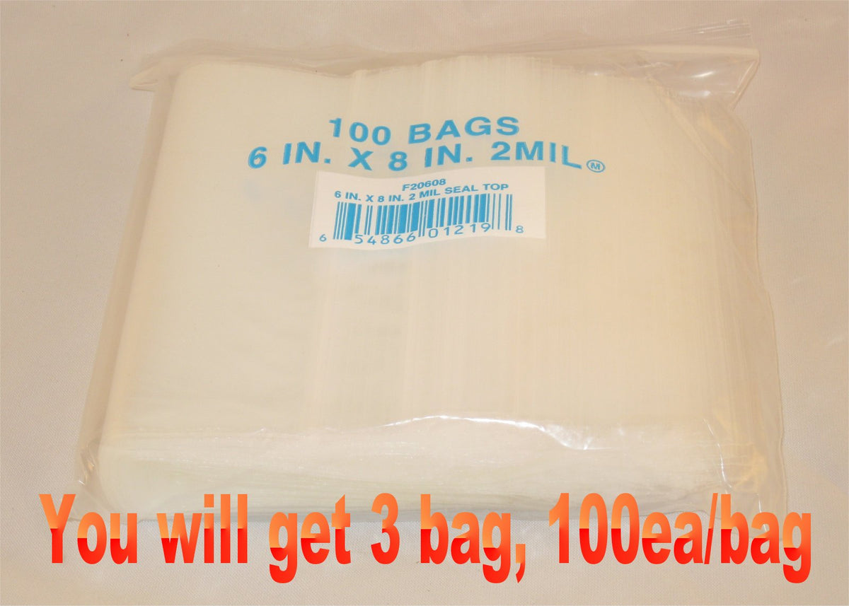 6"X8" 2 Mil Poly Clear Reclosable Ziploc Bags - E&E Trading