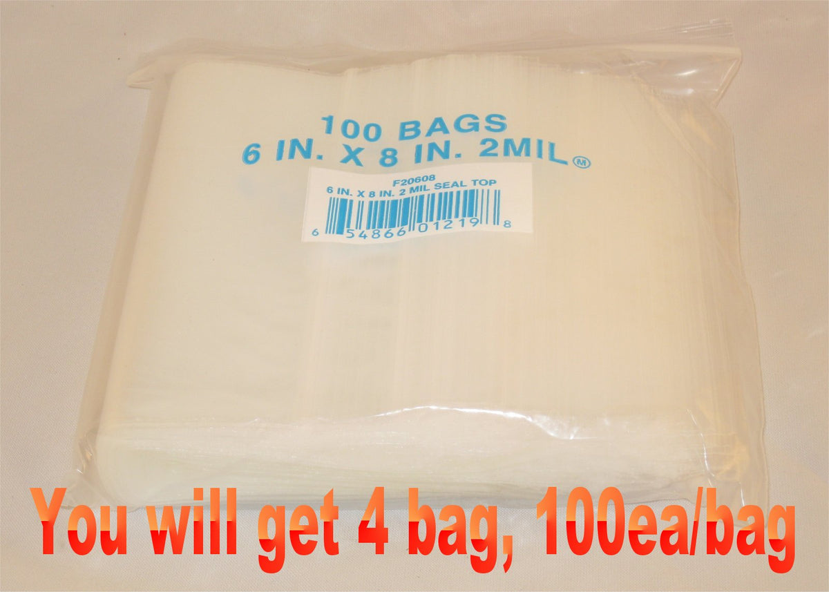6"X8" 2 Mil Poly Clear Reclosable Ziploc Bags - E&E Trading