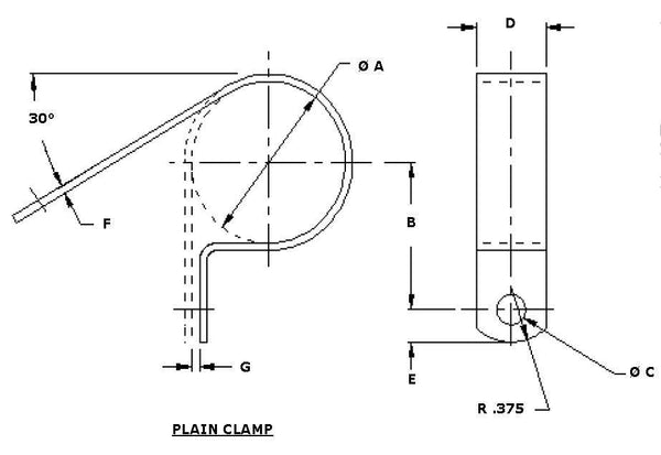 MS21333-2, NASM21333-2 Plain Metal Clamp Loop - E&E Trading