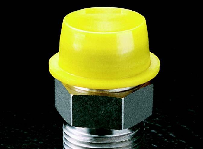 7006-30 Tapered Yellow Caps & Plugs with Wide, Thick Flanges - E&E Trading