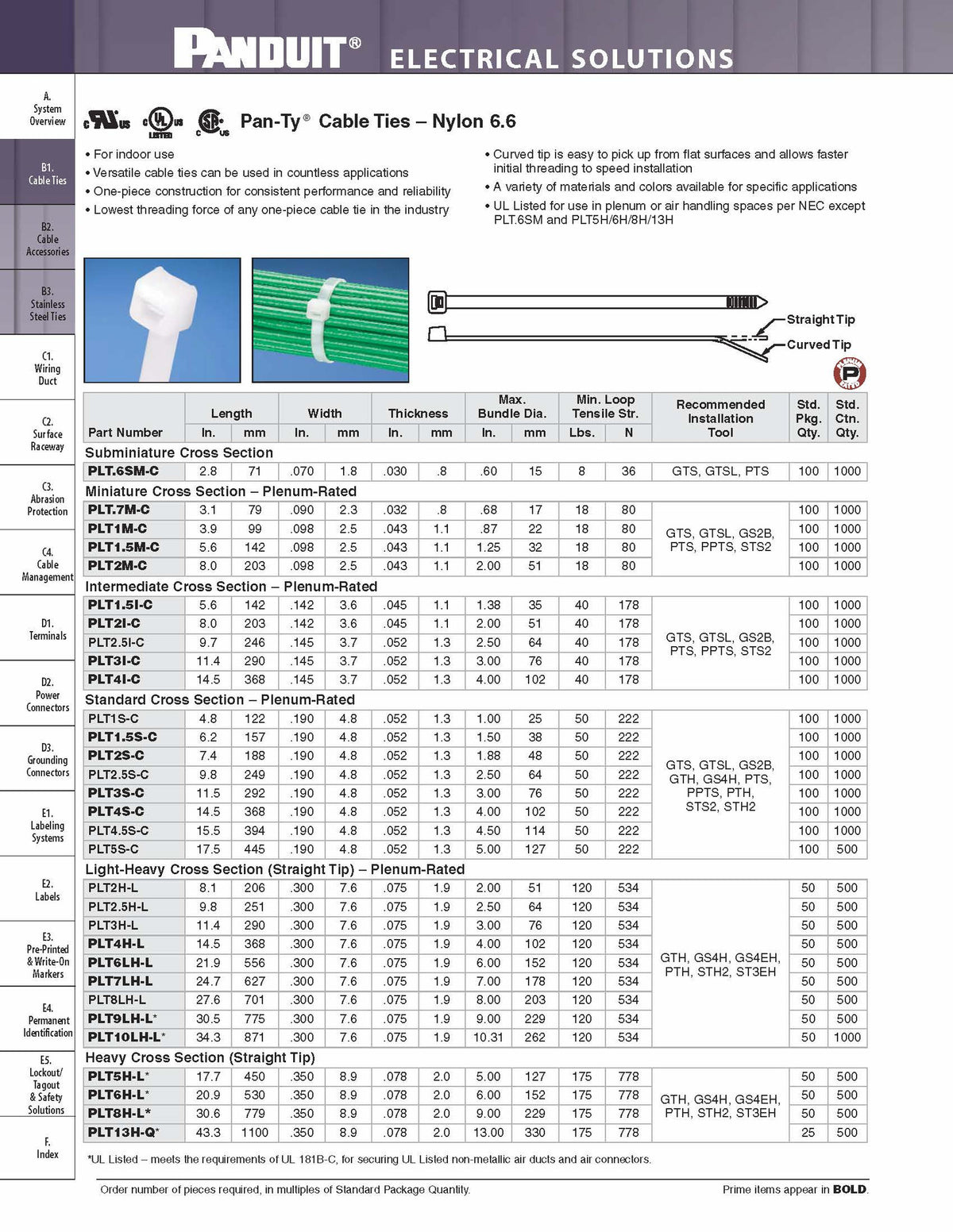 Panduit: PLT.7M-C, PLT.7M-M, White Cable Tie (100ea/bag) - eandetrading.net