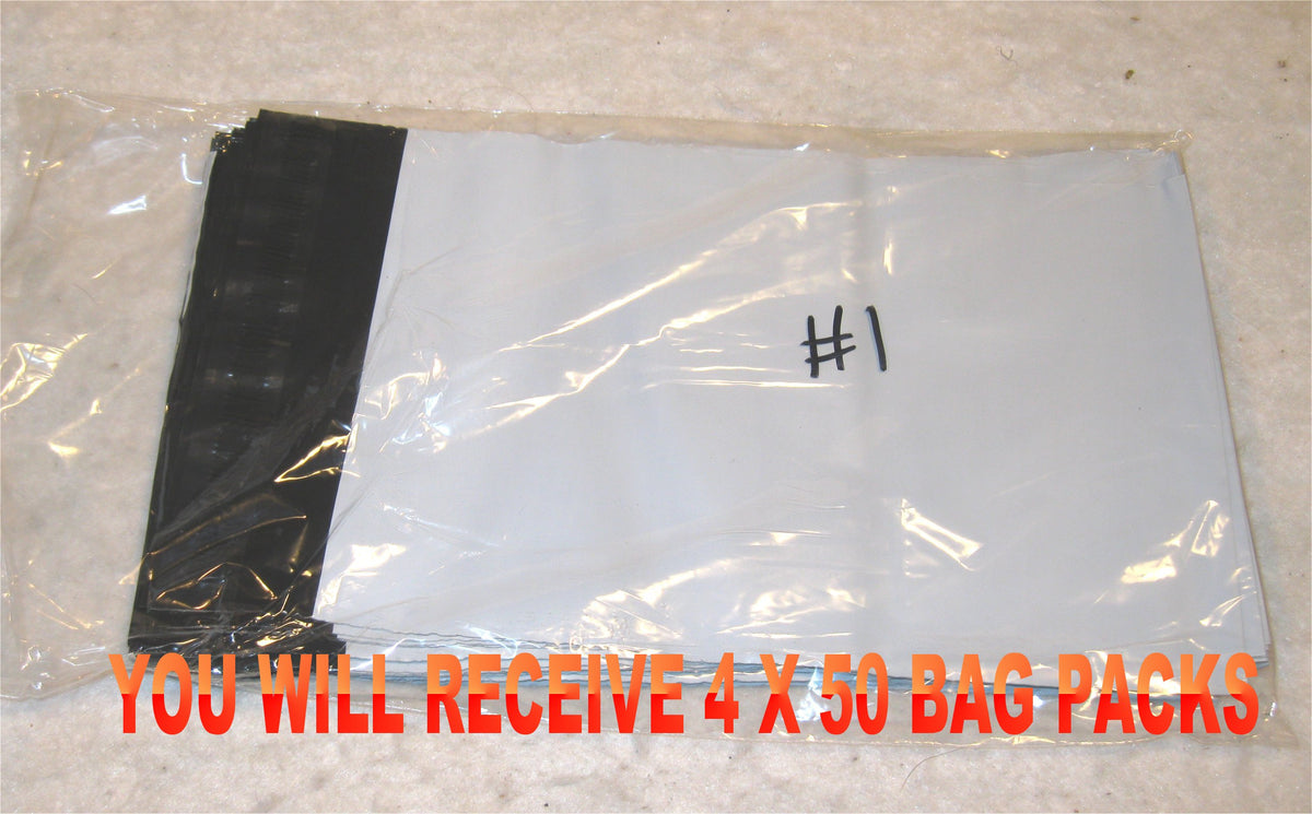 6x9 White Poly 2mil Plastic Self Seal Mailer Bag #1, Water Resistant - E&E Trading