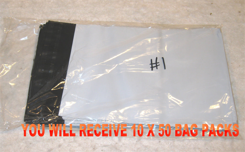 6x9 White Poly 2mil Plastic Self Seal Mailer Bag #1, Water Resistant - E&E Trading