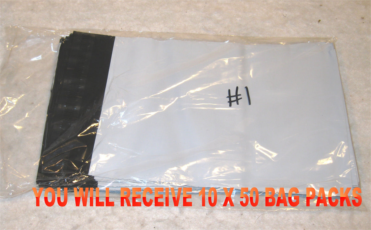 6x9 White Poly 2mil Plastic Self Seal Mailer Bag #1, Water Resistant - E&E Trading