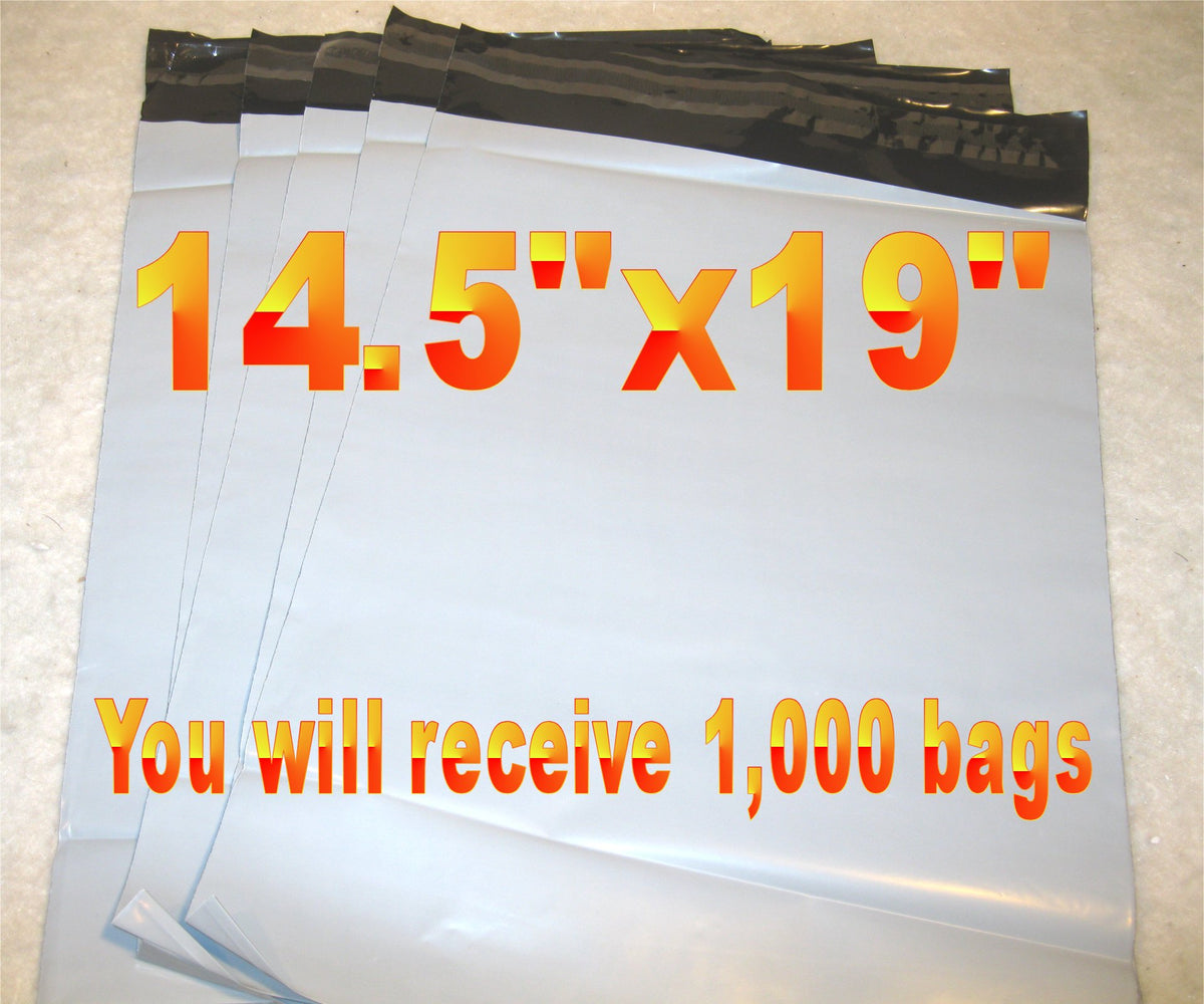 14.5x19 White Poly 2mil Plastic Self Seal Mailer Bag #6, Water Resistant - E&E Trading
