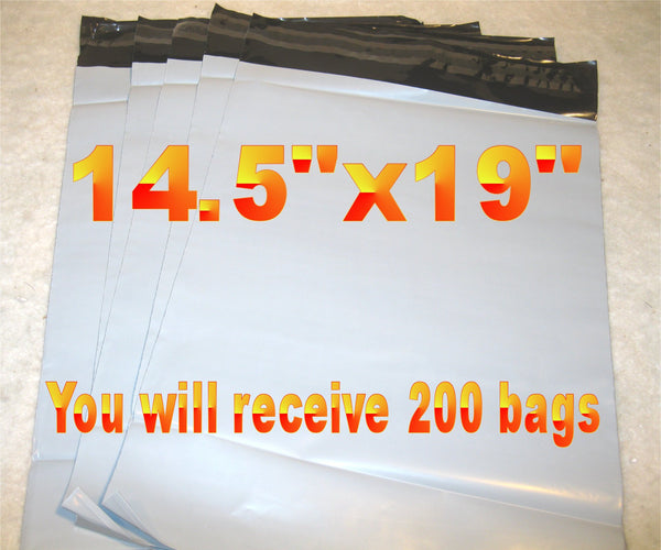 14.5x19 White Poly 2mil Plastic Self Seal Mailer Bag #6, Water Resistant - E&E Trading
