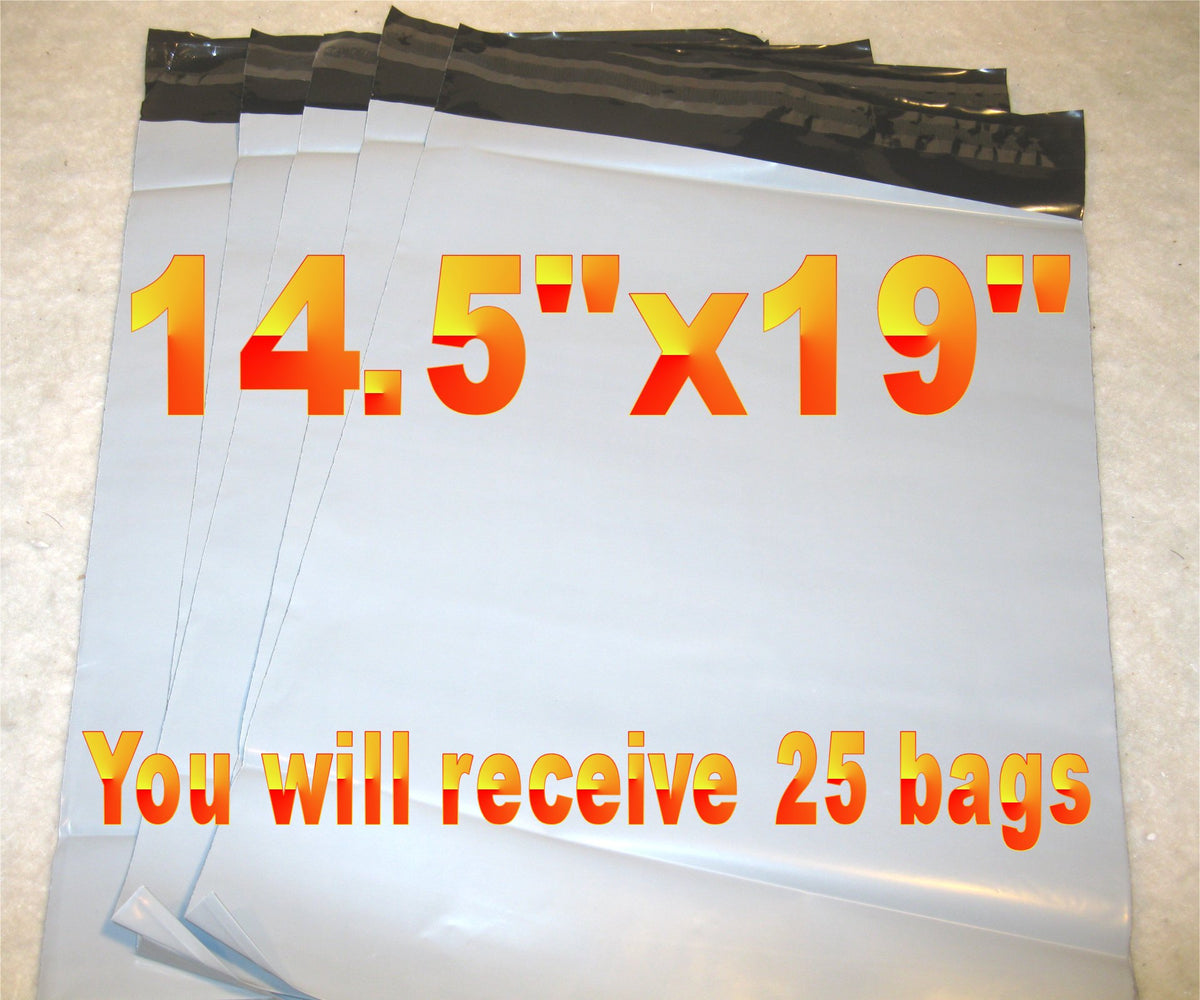 14.5x19 White Poly 2mil Plastic Self Seal Mailer Bag #6, Water Resistant - E&E Trading