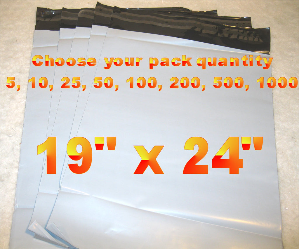 19x24 White Poly 2mil Plastic Self Seal Mailer Bag #7, Water Resistant - E&E Trading
