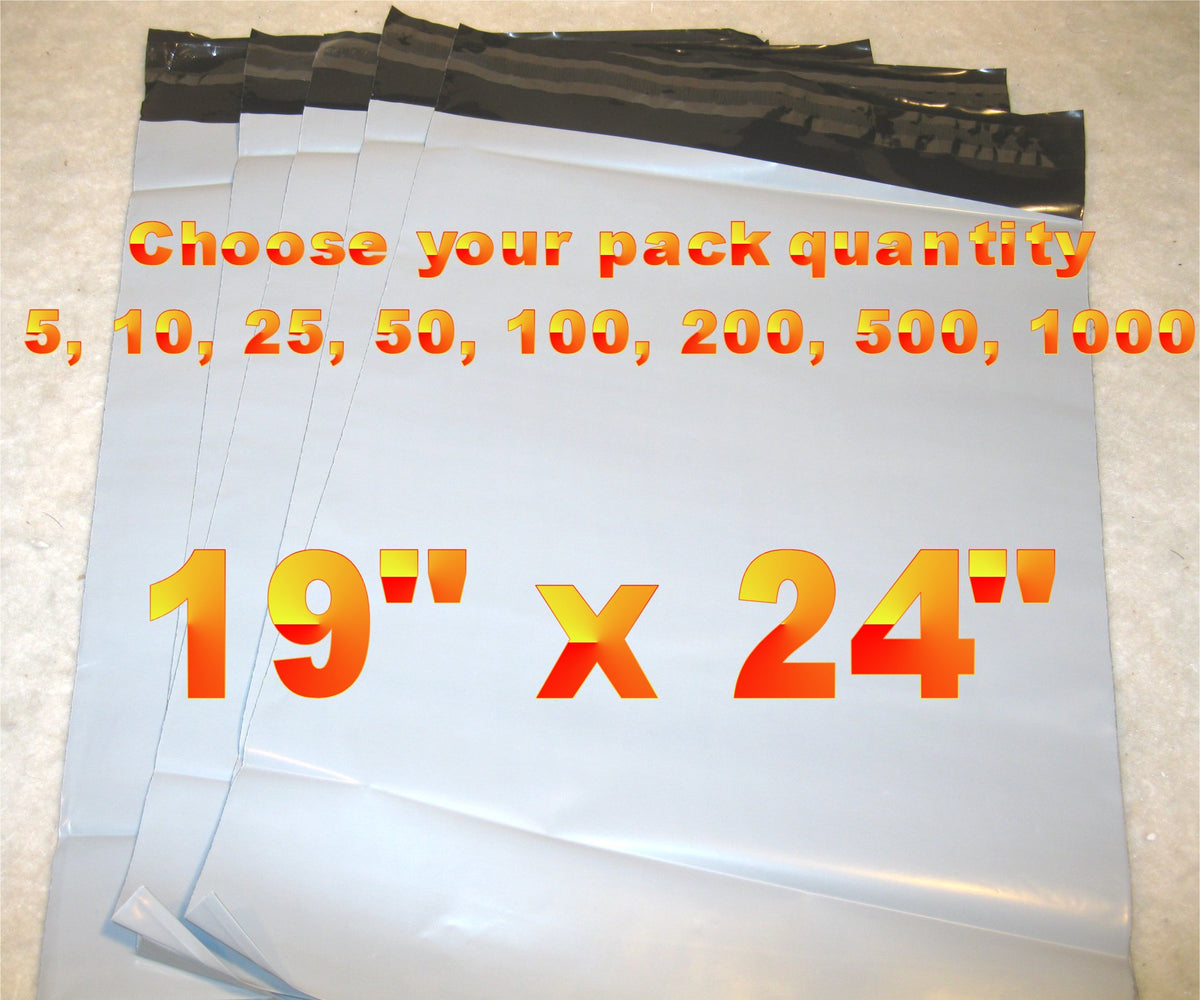 19x24 White Poly 2mil Plastic Self Seal Mailer Bag #7, Water Resistant - E&E Trading