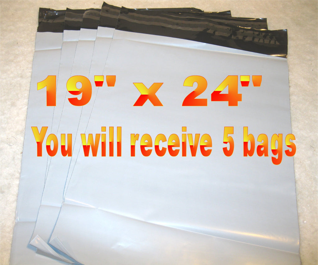19x24 White Poly 2mil Plastic Self Seal Mailer Bag #7, Water Resistant - E&E Trading