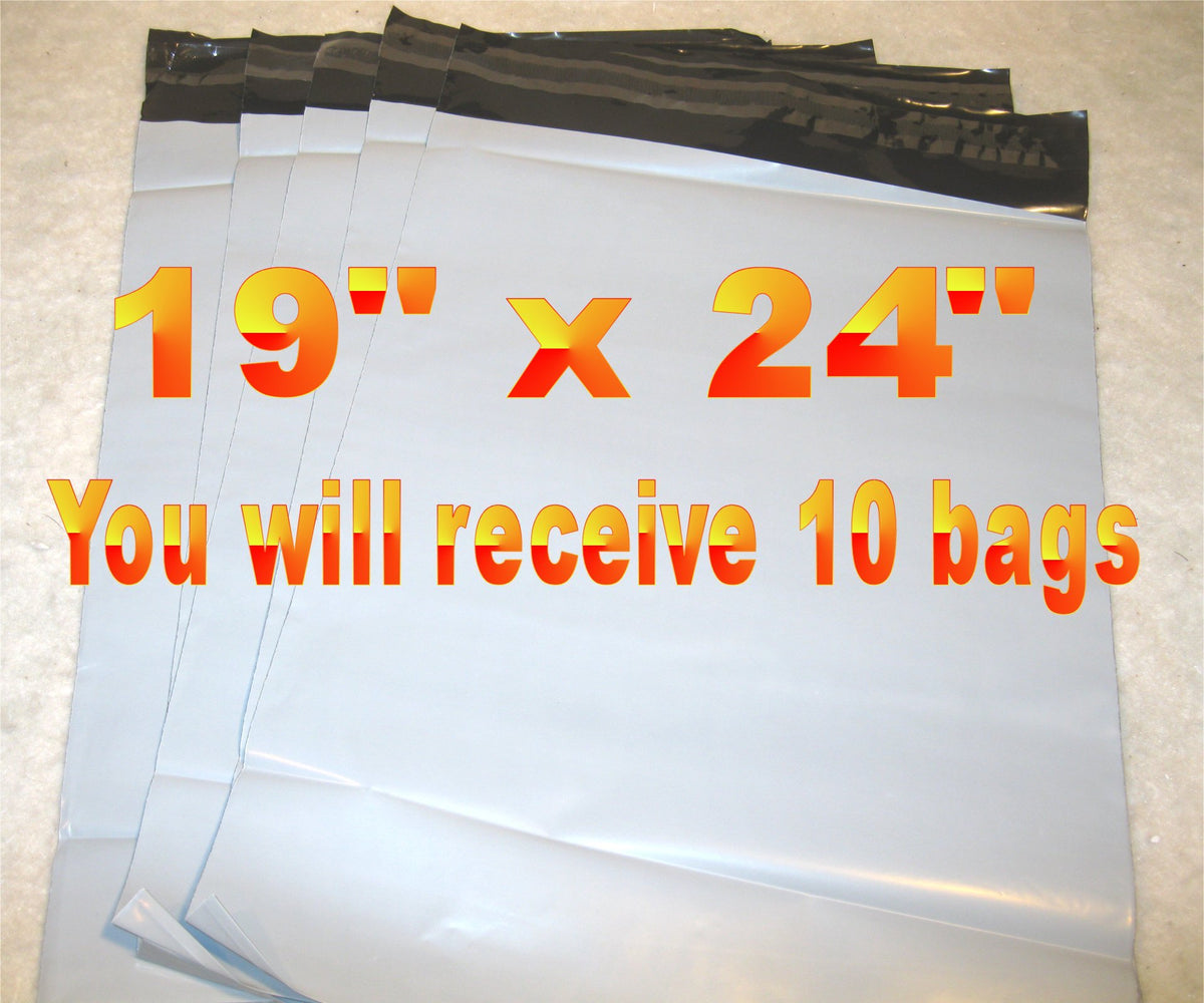 19x24 White Poly 2mil Plastic Self Seal Mailer Bag #7, Water Resistant - E&E Trading